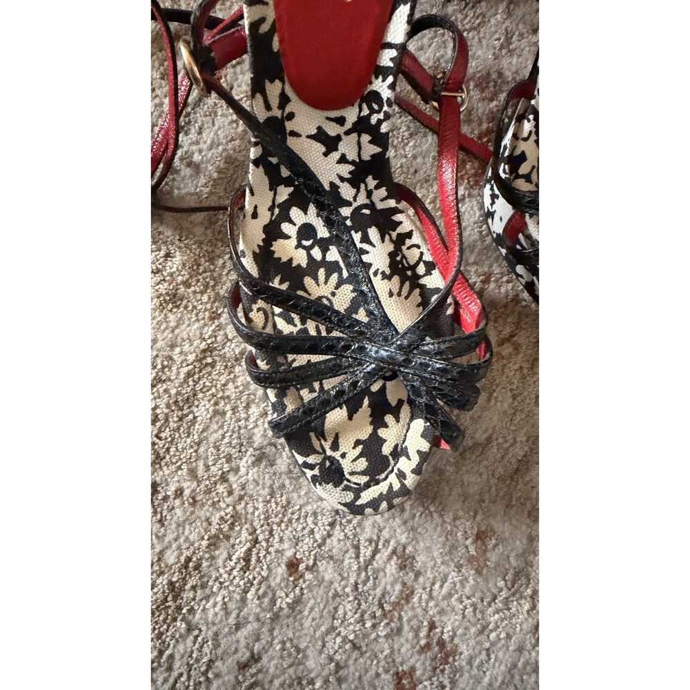 Dolce & Gabbana Strapped Sandal floral White & Black Sz EU 36.5 6 US Red Bottom - Picture 13 of 15